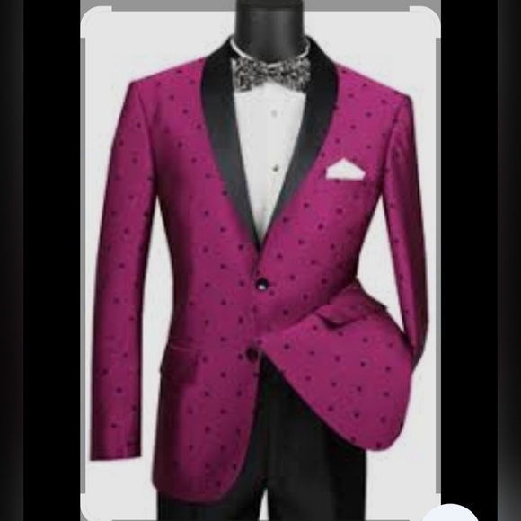 Vince Elegant Magenta Polka Dot Tuxedo Jacket